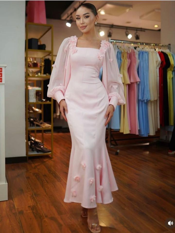 Вечернее платье розовый