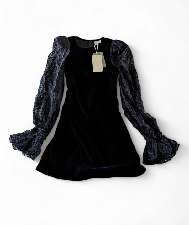 Черное бархатное платье H&M