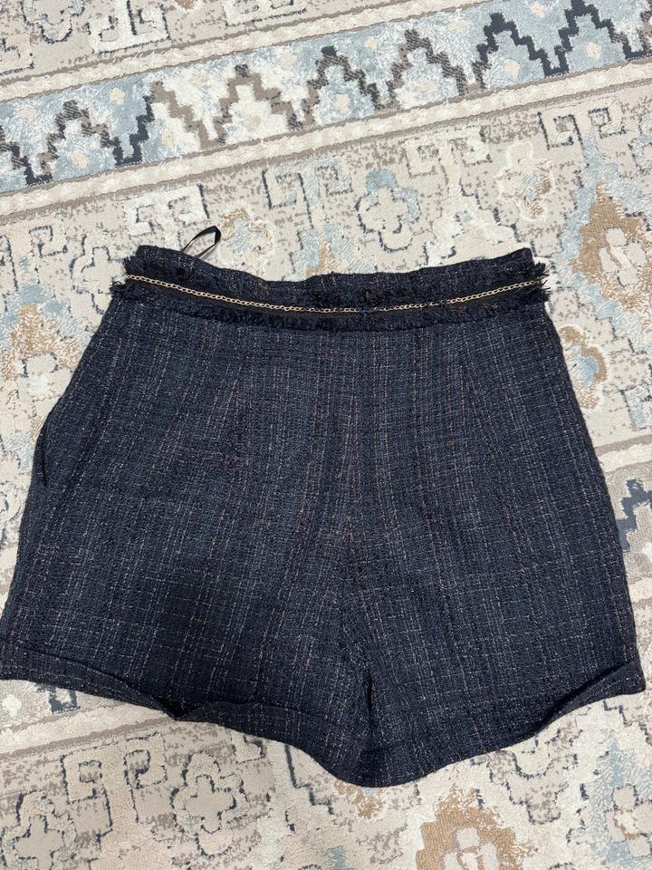 темно синий твидовый шорты