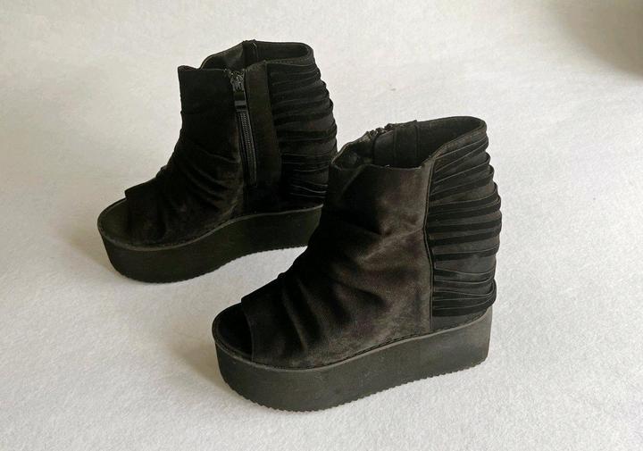 Новые ботильоны 37 р на платформе 12 см туфли ботинки черные с открытым носком