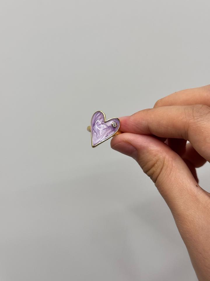 Элегантное красивое кольцо сердечко / ювелирные изделия / украшения