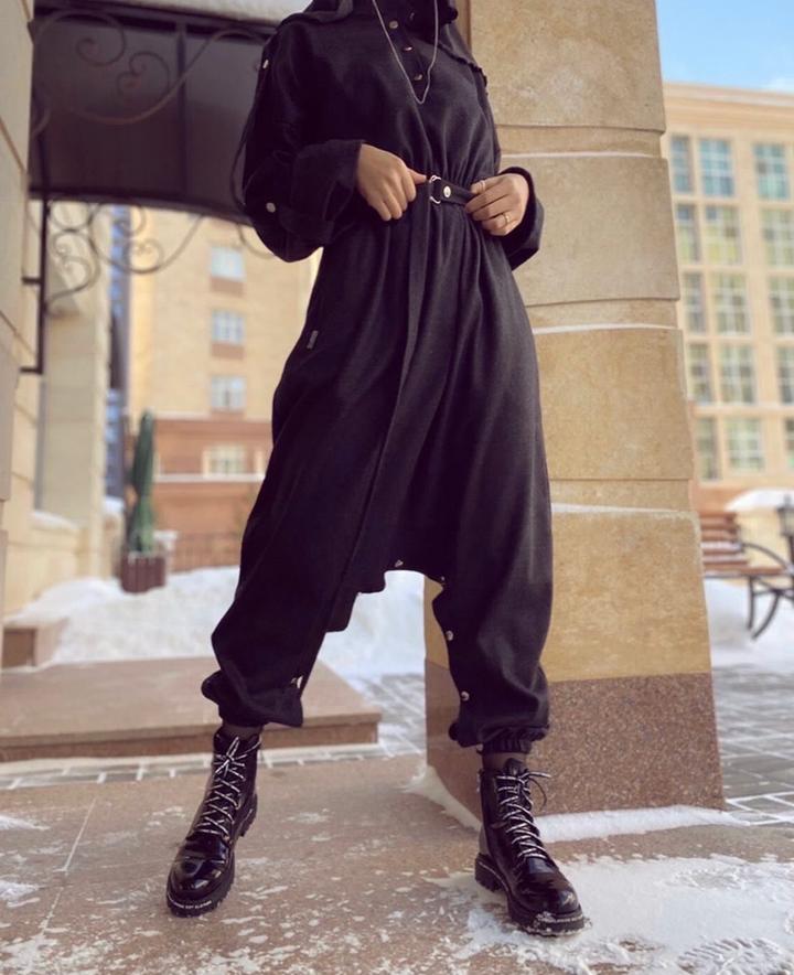 Черный мусульманский комбинезон Aqqu Aman