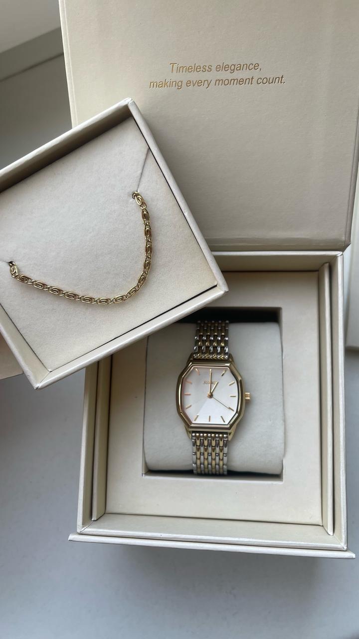 Элегантные женские часы + браслет в комплекте (подарочный набор)