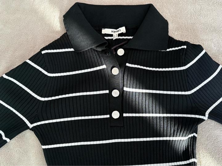 Футболка в полоску с воротником