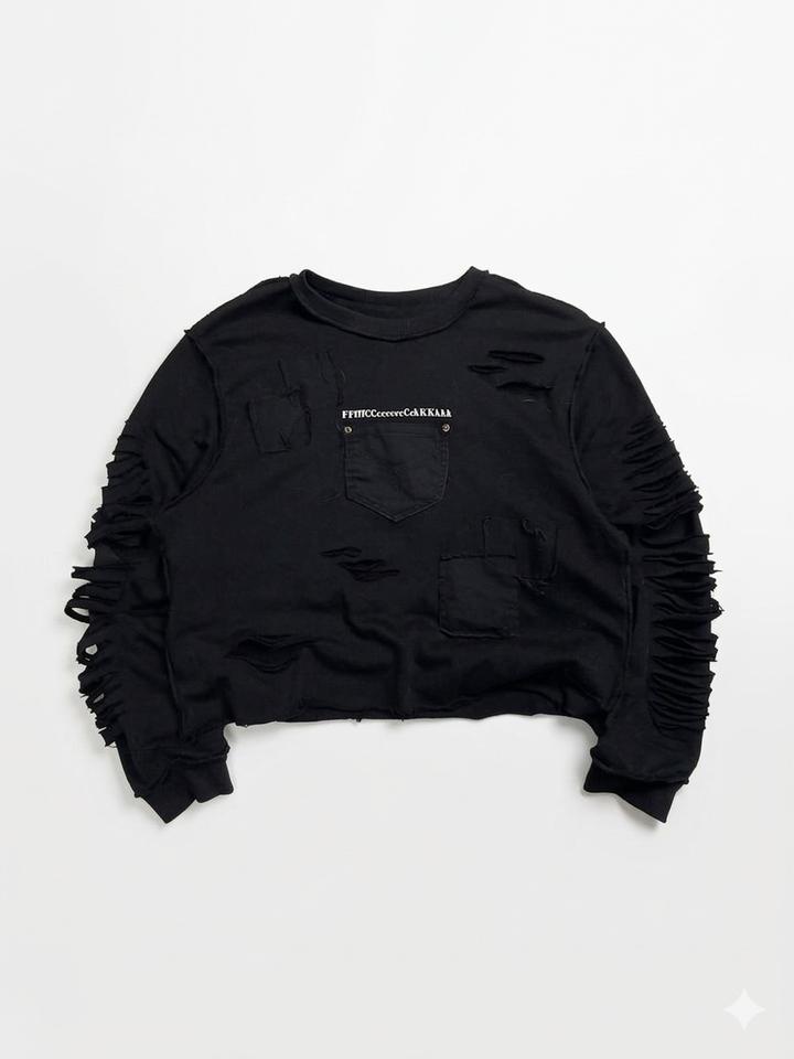 Custom Distressed Sweatshirt — Handcrafted 1/1