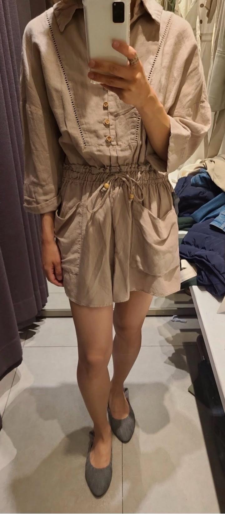 льняной комбинезон Zara