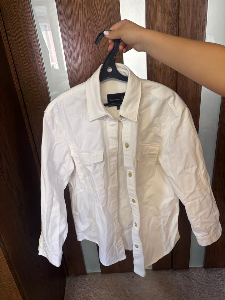 Плотная белая рубашка Massimo Dutti