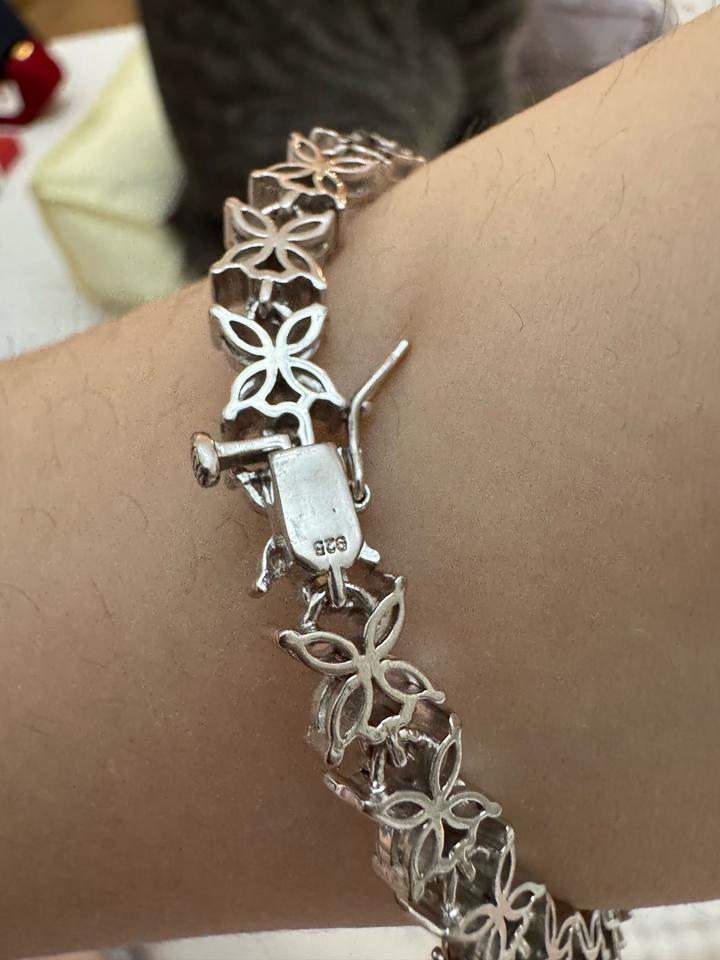 Тенисный браслет серебро