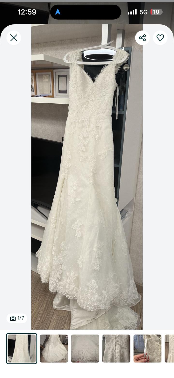 Свадебное платье Oleg Cassini xs-s