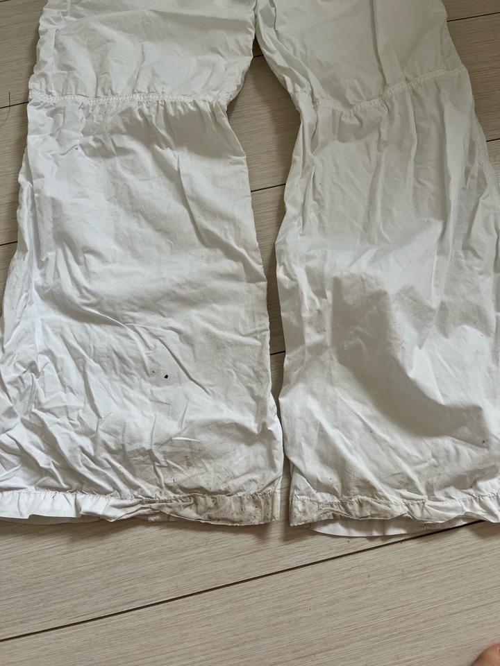 Denim parachute bootcut pants