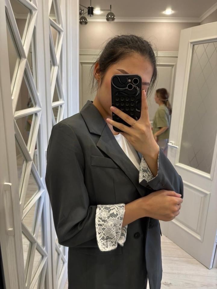 Пиджак серый / черный