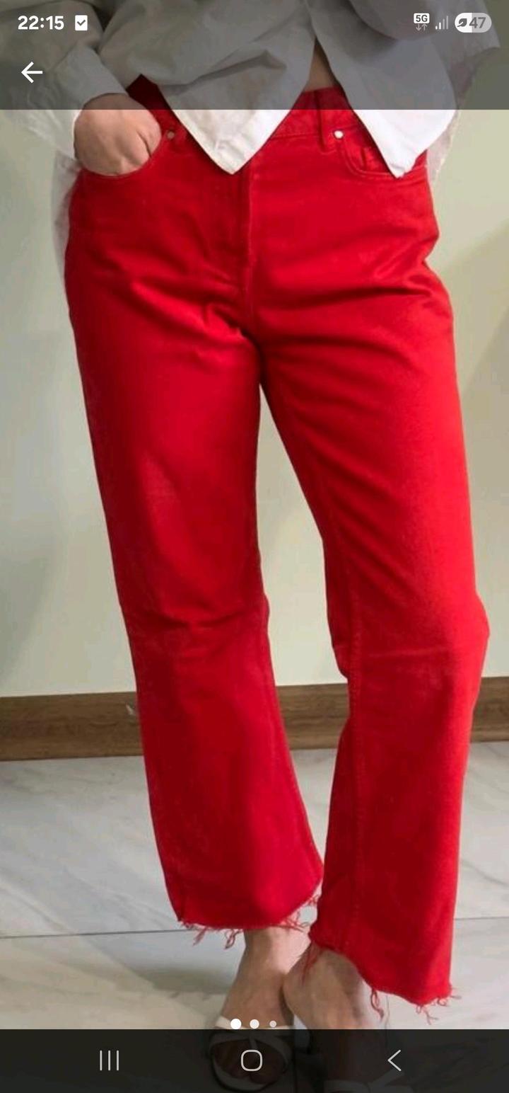 Zara красные трендовые джинсы 36