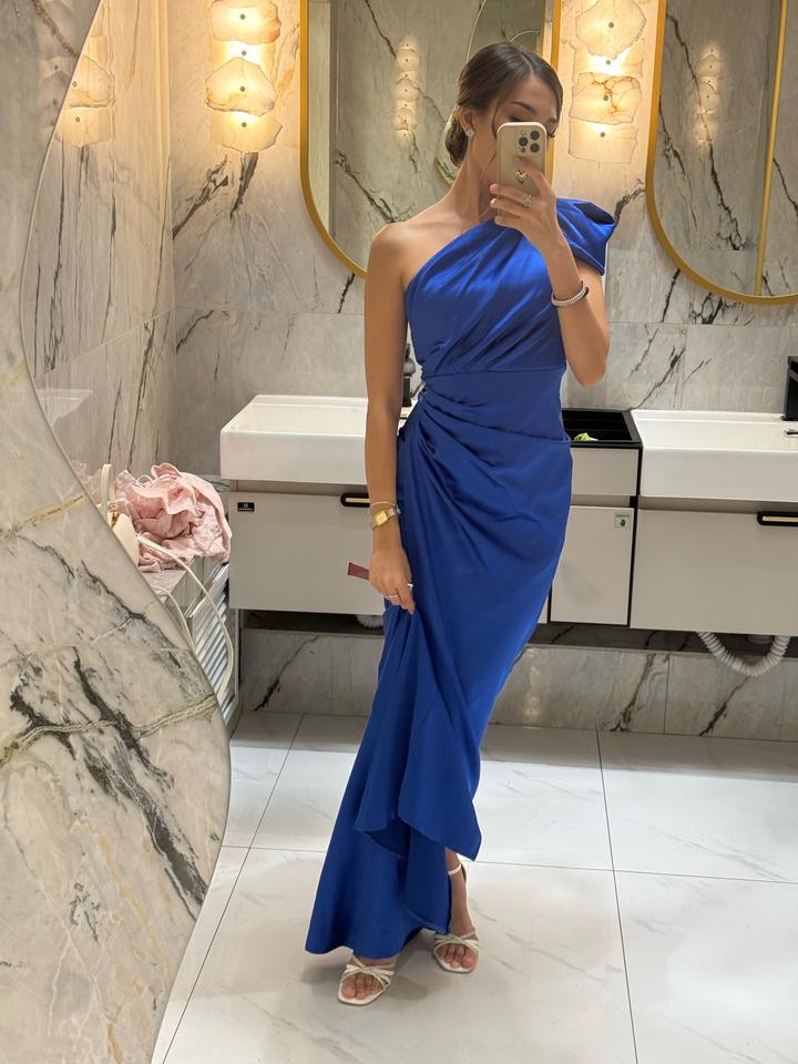 Вечернее синее платье
