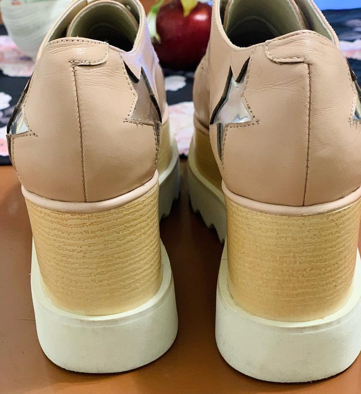 Броги из нежной розовой кожи