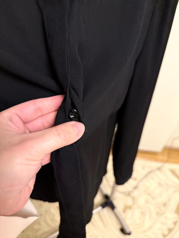 Черная шифоновая рубашка