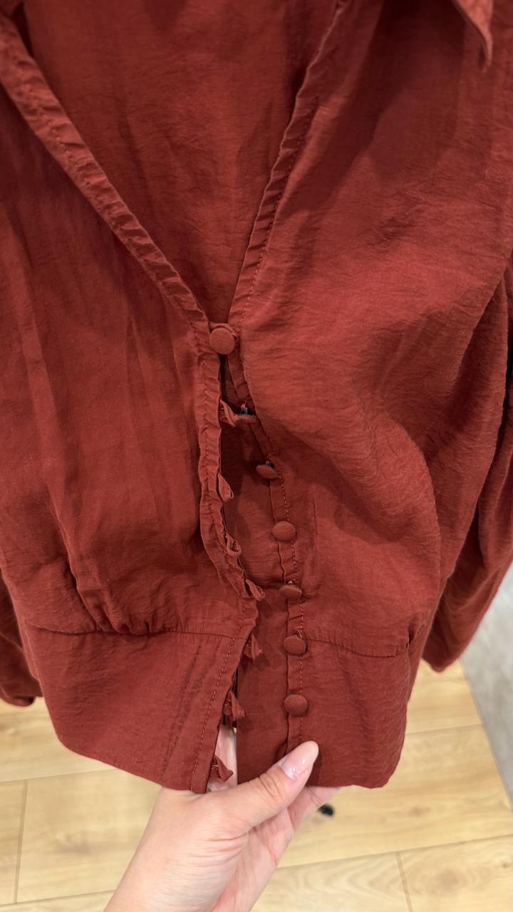 Рубашка блузка бардовая