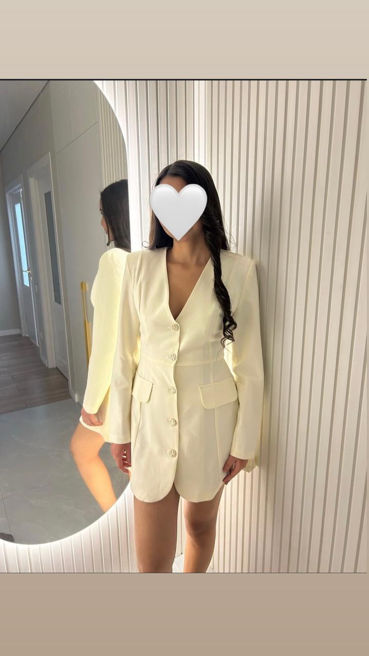 Белое платье пиджак 😍