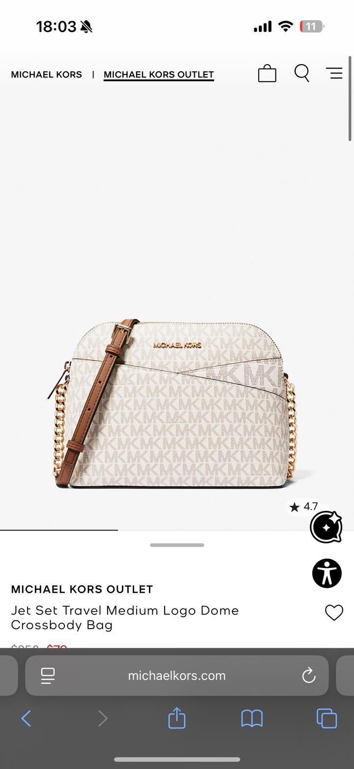 Michael Kors Jet Set Travel Medium Logo Dome Crossbody