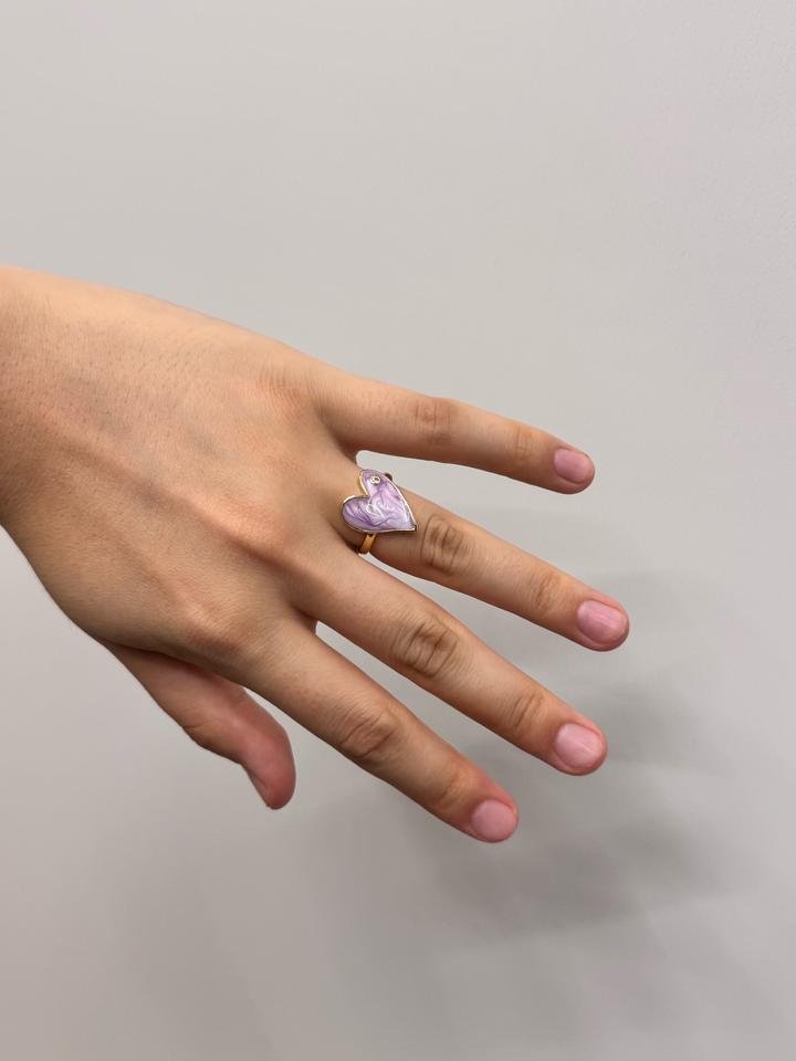 Элегантное красивое кольцо сердечко / ювелирные изделия / украшения