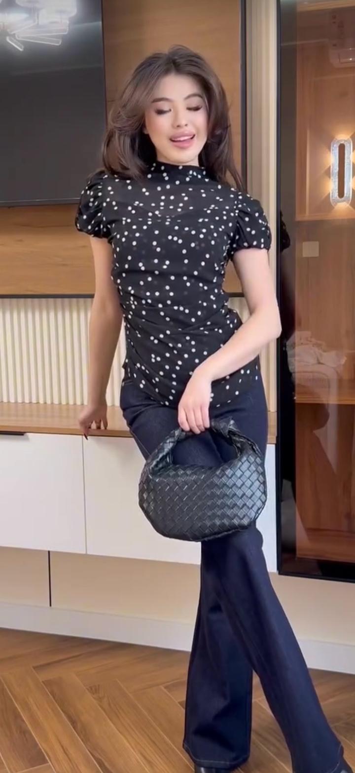 Кофта в горошек из шифона s размер