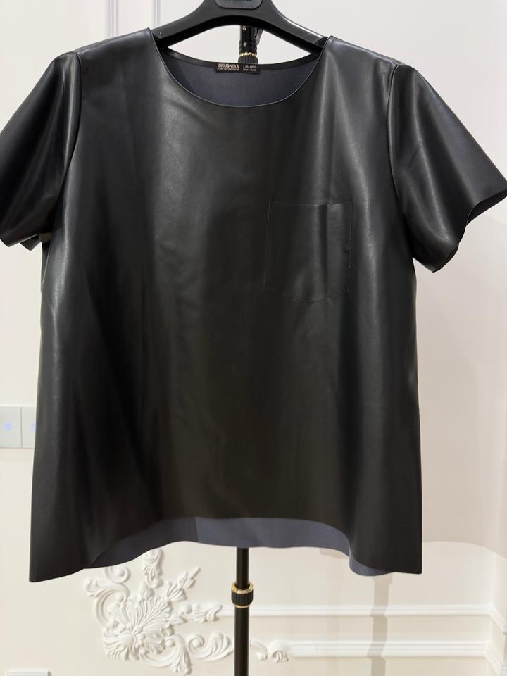 Топ кожаный