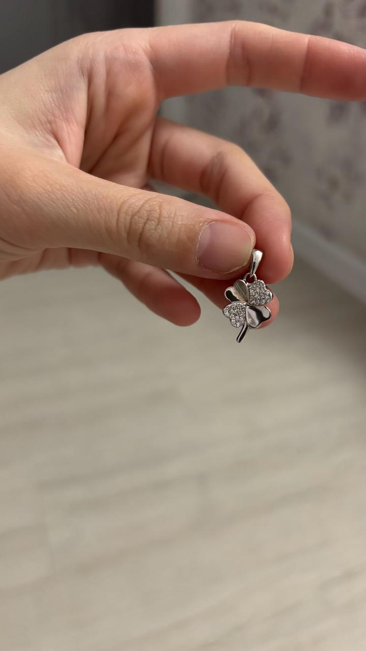 Серебряный набор «Клевер» — элегантный комплект украшений, Серебро 925 проба