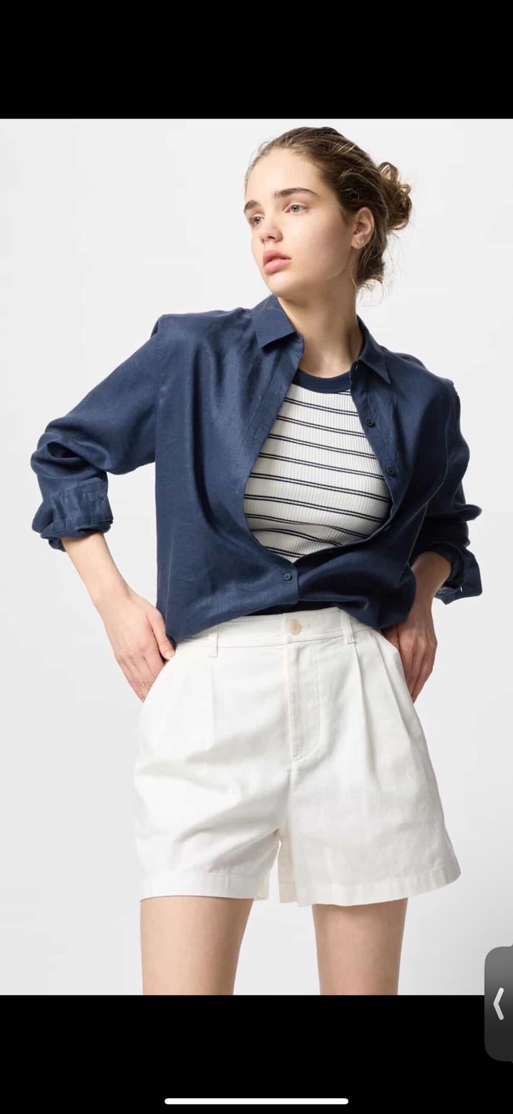 Рубашка льняная uniqlo