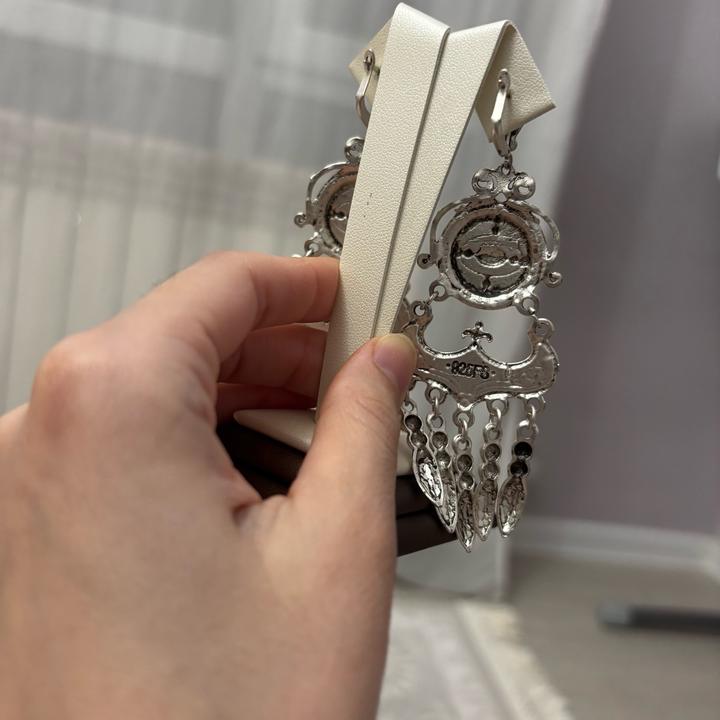 Национальный серьги из серебра проба 925