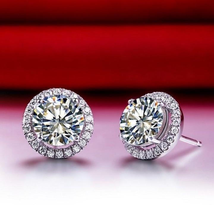 Пусеты по 1 карату, Муассанит GRA| Серебро 925