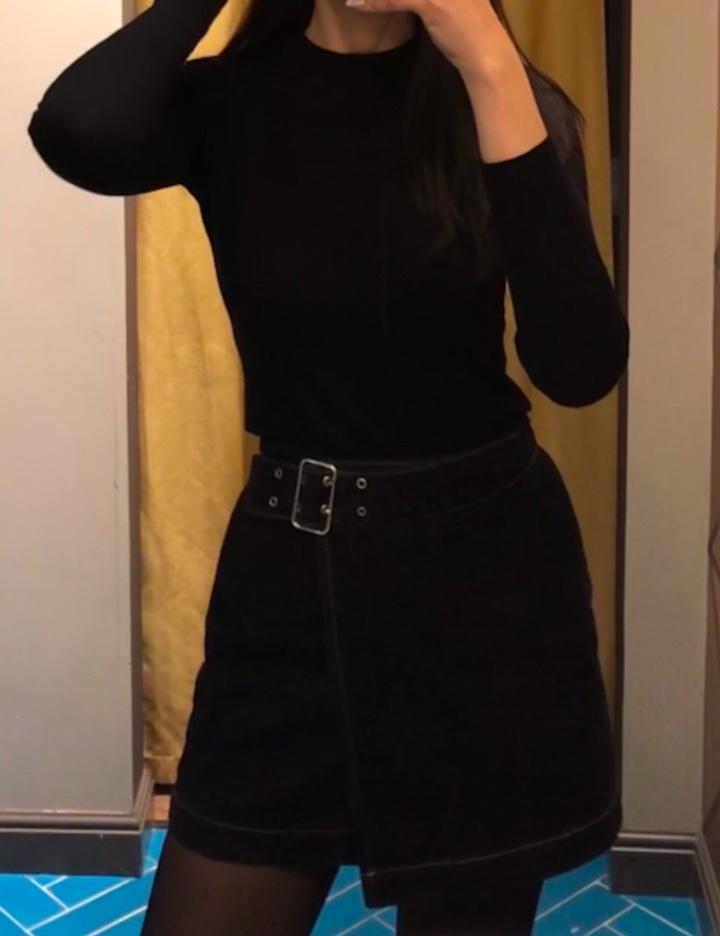 Джинсовая юбка на запах Mango