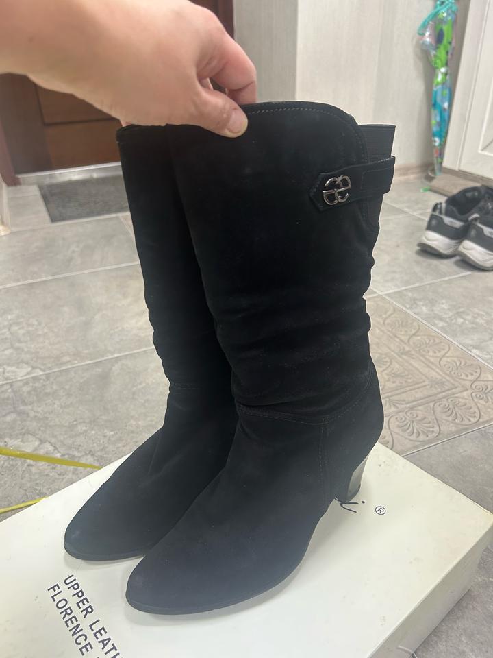 Сапоги зимние, натуральная замша