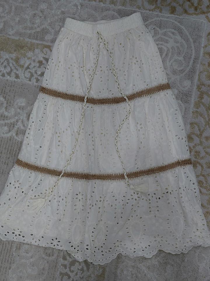 Летняя хлопковая юбка с оборками (L)