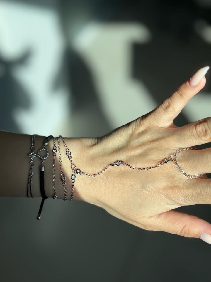 Слейв-браслет с фианитами