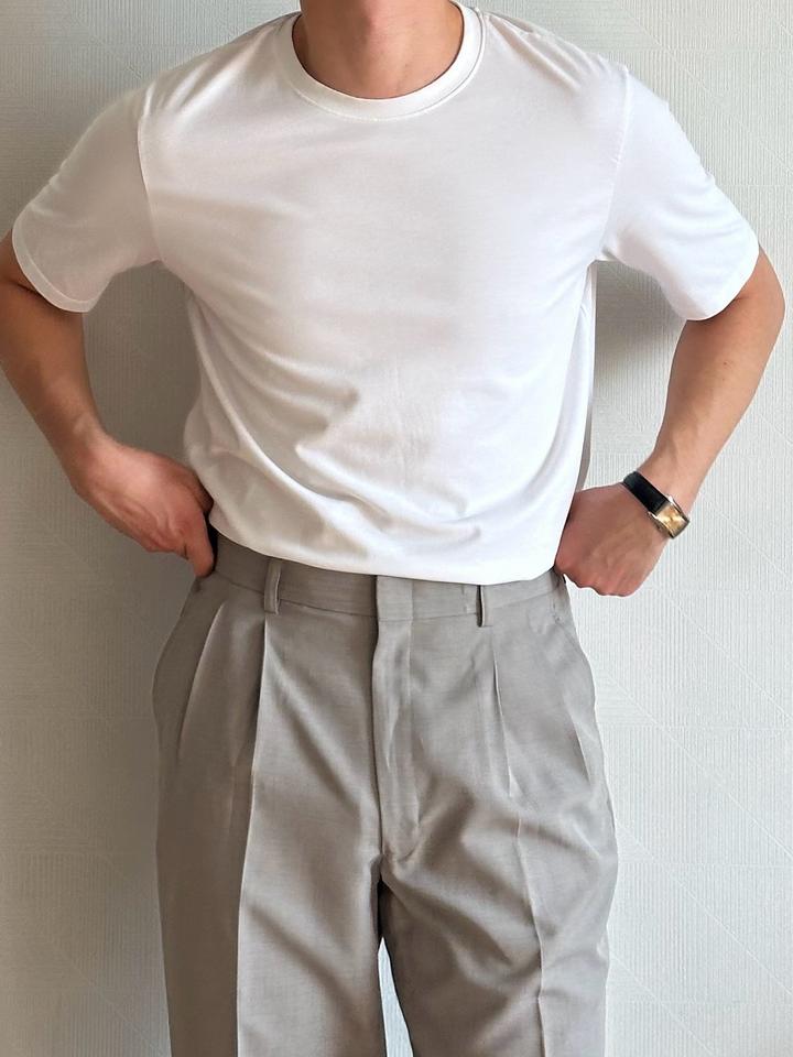 Бежевые классические брюки