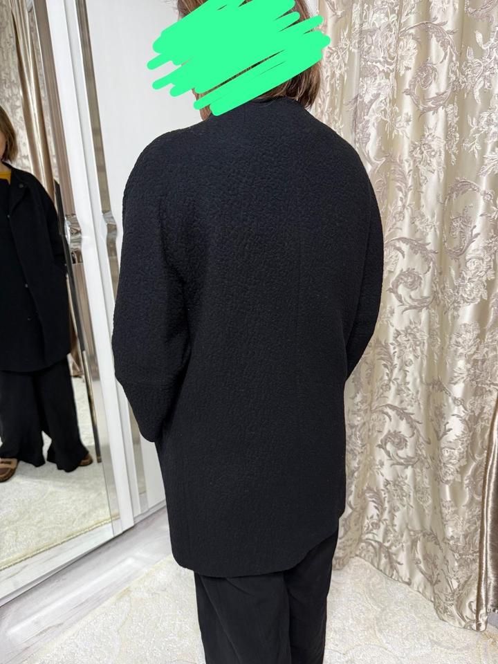 Пальто драповый черный