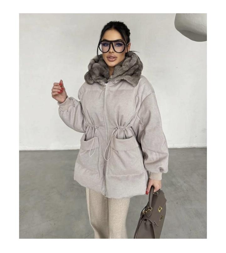 Серый пуховик Loro Piana