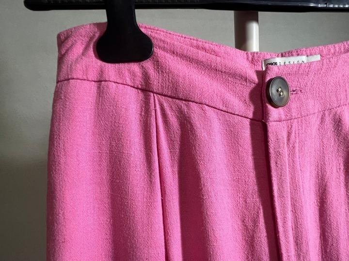 Брюки Asos р 44-46 (на талию 71-73 см) вискоза/лён розовые летние широкие wide