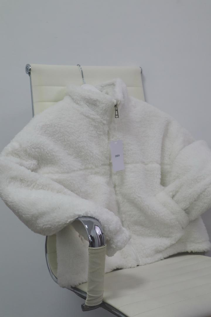 Куртка тедди флисовая молочная