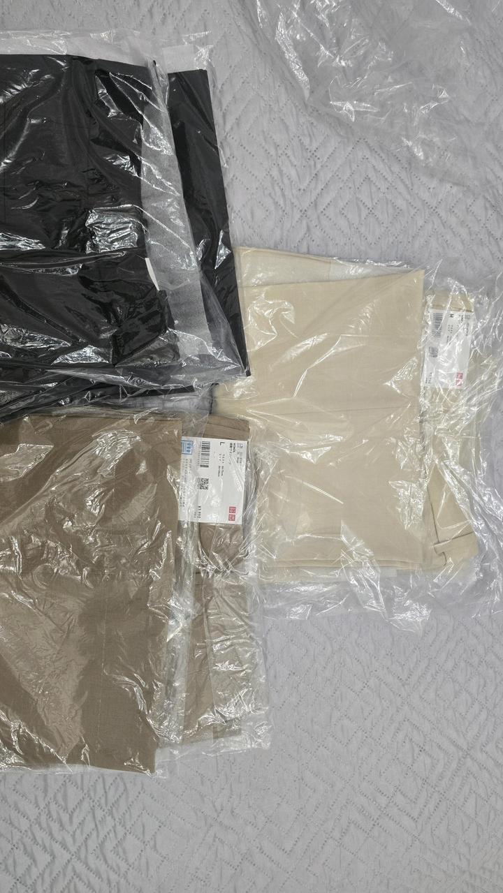 Брюки Юникло L темно-бежевый