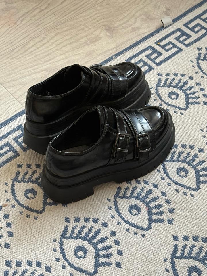 Bershka black Chunky Buckle Platform