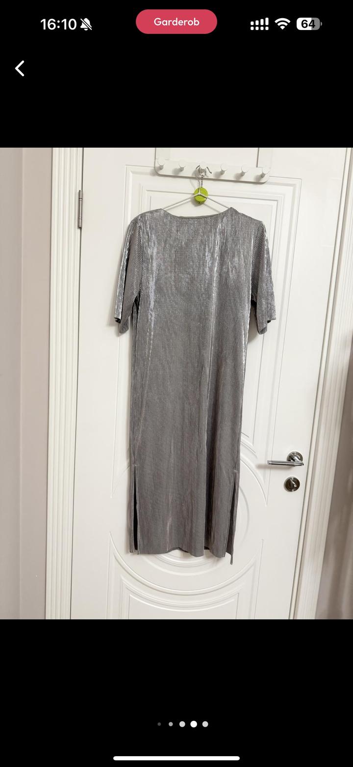 Платье ASOS плиссе металлик | M