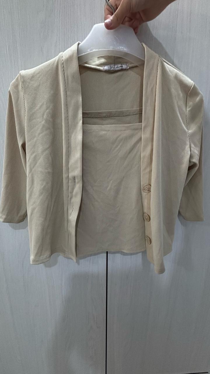 тройка комплект (топ + кардиган + лосины)