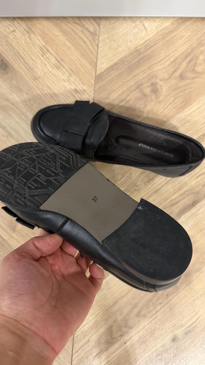 Черные кожаные балетки