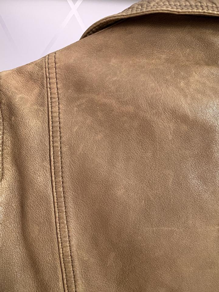 Кожаная куртка Massimo Dutti, хаки