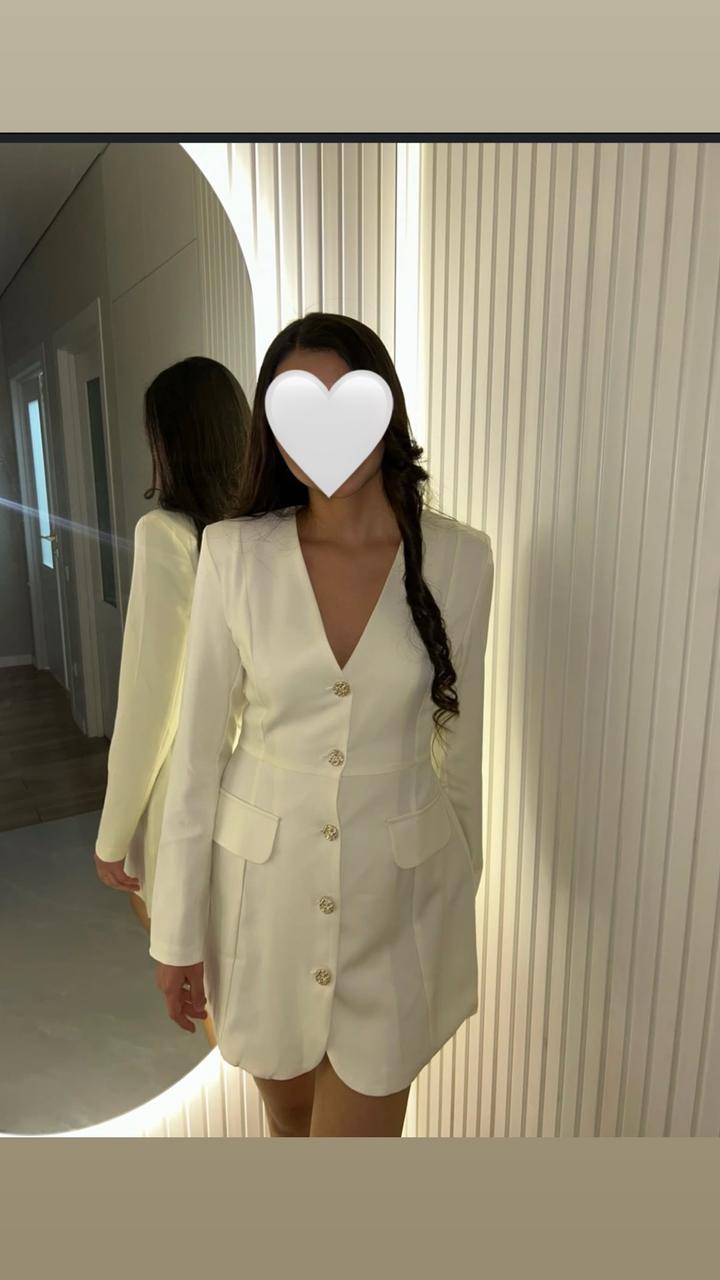 Белое платье пиджак 😍