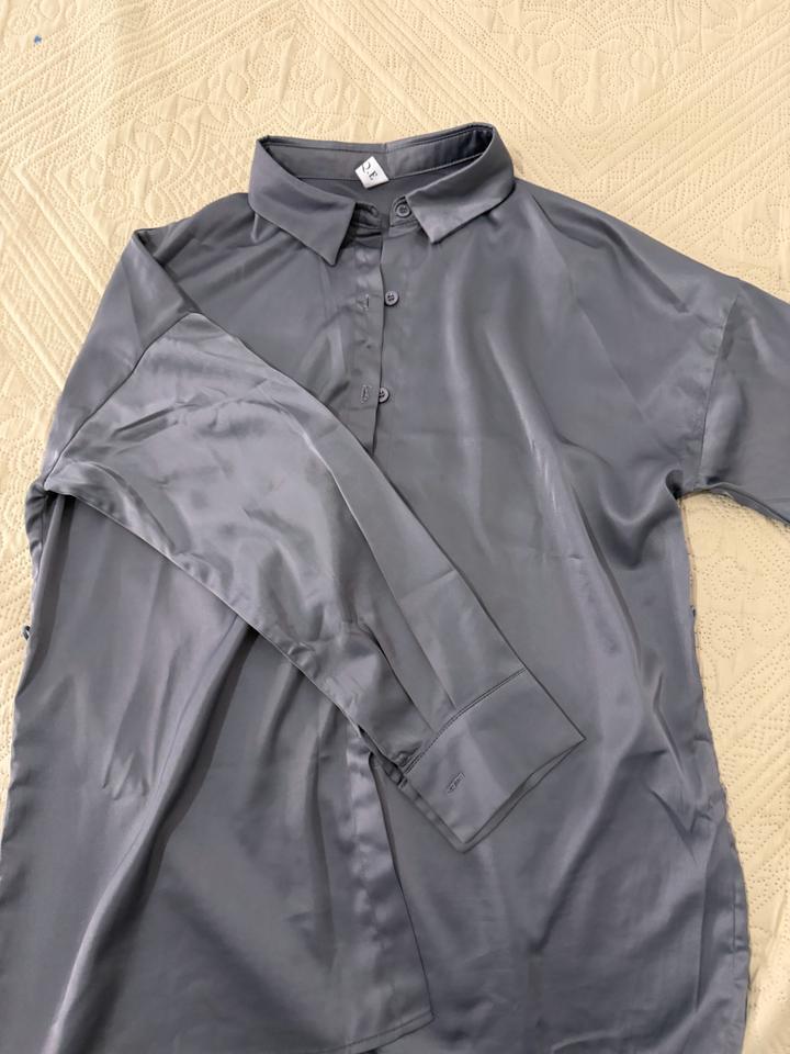 Рубашка атлас размер оверсайз до 46