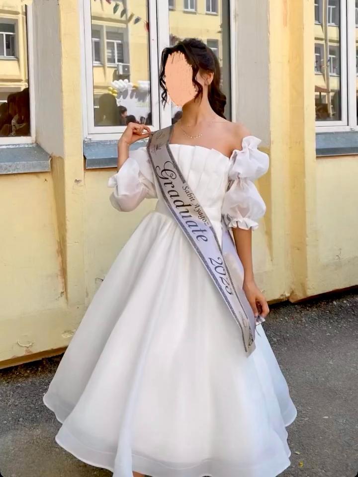 Белое платье на выпускной вальс/25мая/вечер, собственного пошива