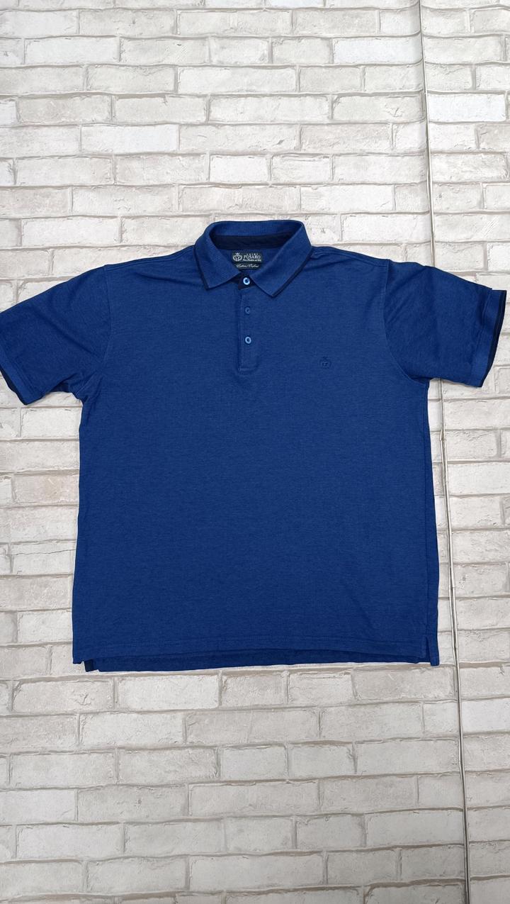 Мужская футболка поло синяя хлопок