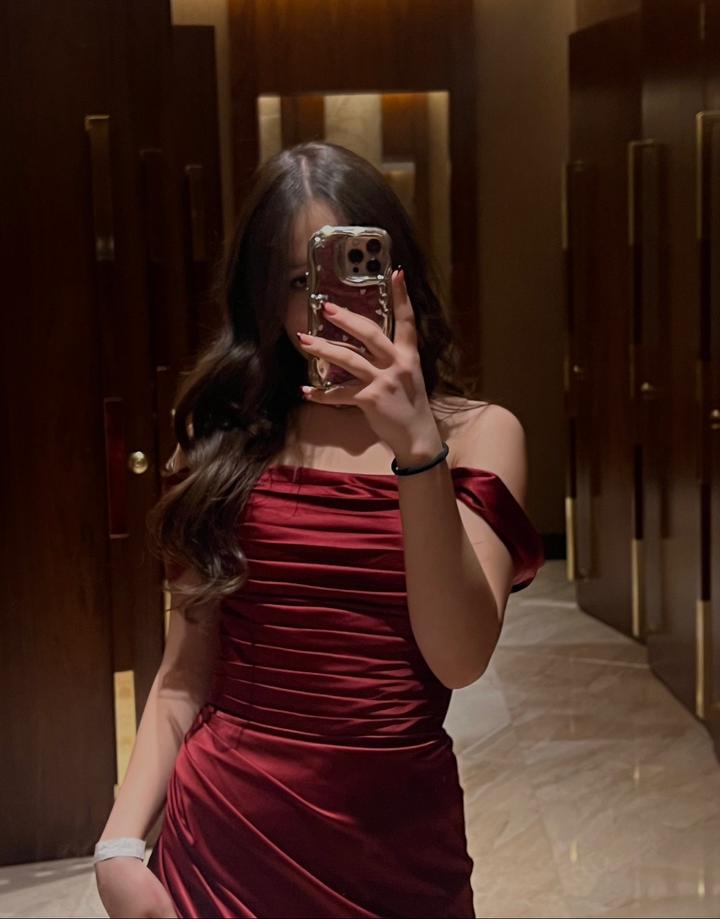 бордовое платье EMBARK