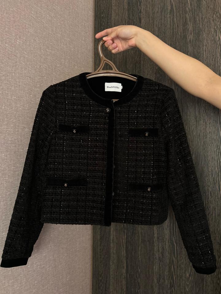 Укороченный чёрный пиджак 🖤